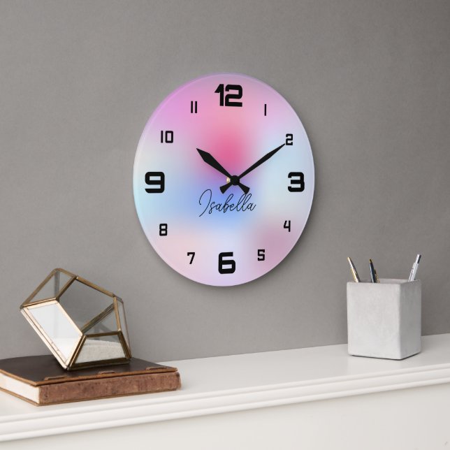 Modern Minimalistisk Färgrik Rund Klocka (Kontor)
