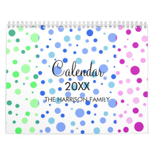 Modern minimalistisk färgstark polka punkt Mönster Kalender