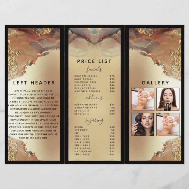 Modern minimalistisk Faux Gold Foil plus Photos (Baksida)