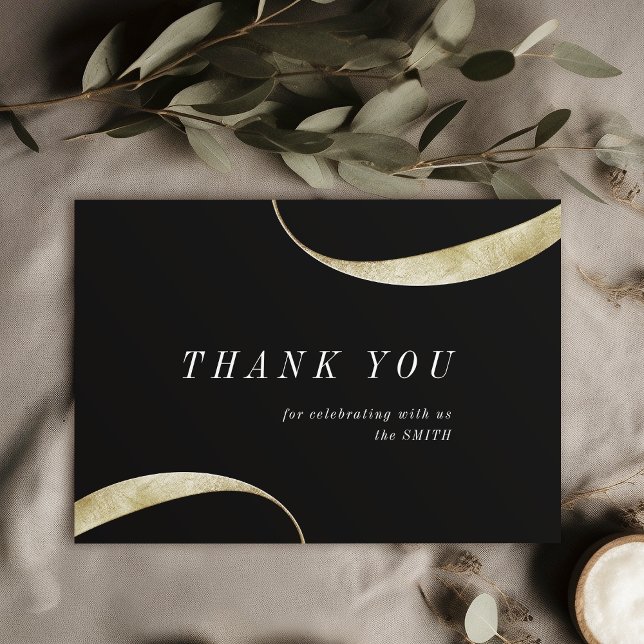 Modern, minimalistisk faux-guld-folie av klass tack kort (Modern classy minimalist faux gold foil thank you card)