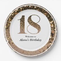 Modern minimalistisk faux guld glitter 18-årsdag