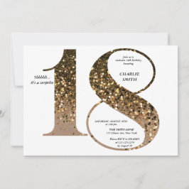 Modern minimalistisk faux guld glitter 18-årsdag inbjudningar