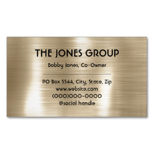 Modern, minimalistisk Faux Pearl Foil Metallic Magnetiska Visitkort