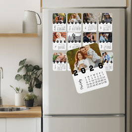 Modern minimalistisk februari 2026, fotokalender magnet