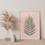 Modern minimalistisk fern Teckning i  och Grönt Poster<br><div class="desc">Välkomnar höglessäsongen med denna vackra,  moderna,  minimalistiska bördeillustration av  rosa och skogsbruk.</div>