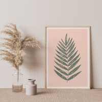 Modern minimalistisk fern Teckning i och Grönt