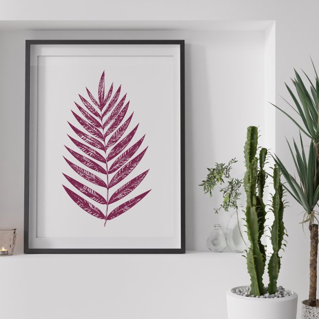 Modern minimalistisk fern Teckning i Plum Poster (Skapare uppladdad)