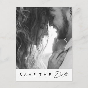 Modern minimalistisk fet foto sparar datum inbjudan vykort