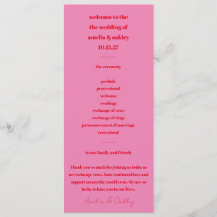 Modern minimalistisk, fet, ljus Rosa Red Tall Program