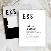 Modern minimalistisk, fet monogram Classic Bröllop