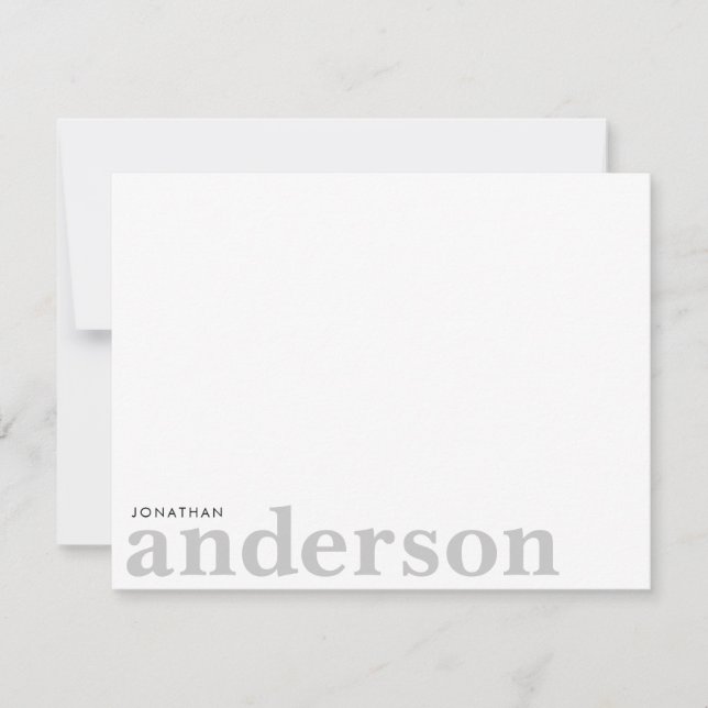 Modern minimalistisk, fet typografi svart anteckningskort (Framsida)