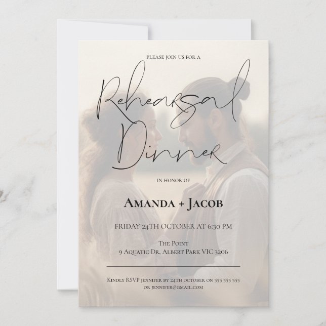 Modern minimalistisk filtrerad fotorepetitionsmidd inbjudningar (Framsida)