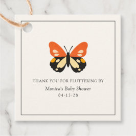 Modern Minimalistisk Fjäril Babyshower Gåvor Etiketter