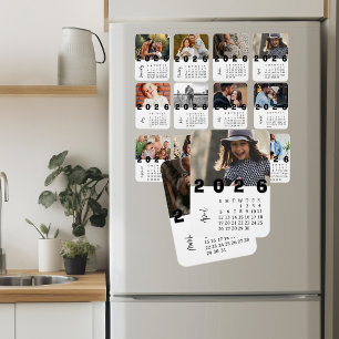 Modern minimalistisk fjolkalender från april 2026 magnet