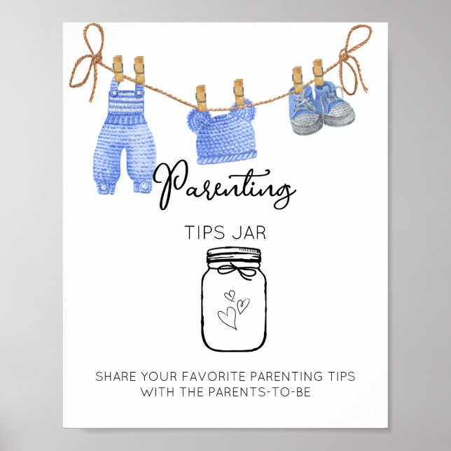 Modern minimalistisk föräldratips Burk babyskor Poster (Framsidan)