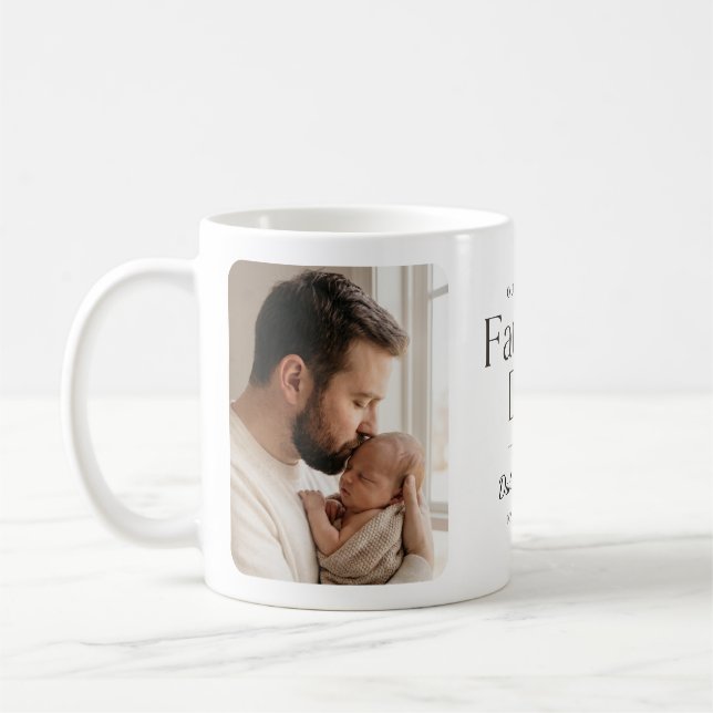 Modern minimalistisk första fars dag två foto kaffemugg (Vänster)