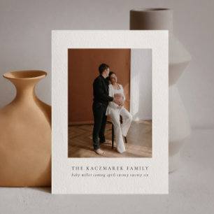 Modern Minimalistisk Foto Bebis Graviditet Annonse Inbjudningar