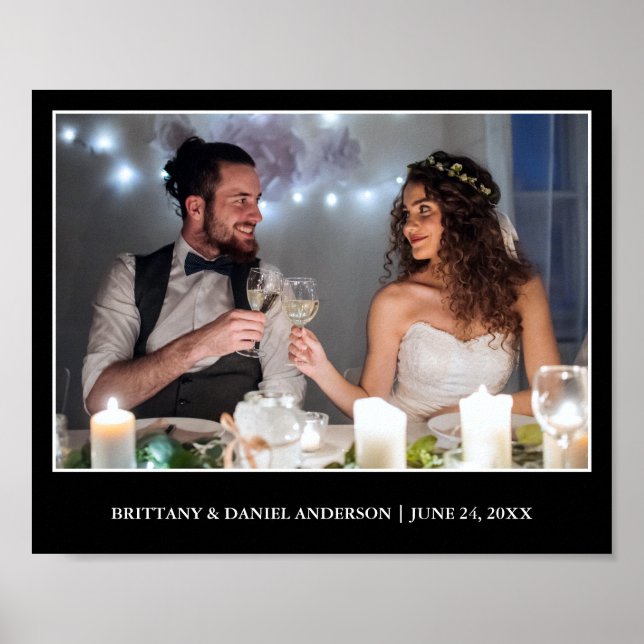 Modern minimalistisk foto Bröllop - Plocka Färg - Poster (Framsidan)