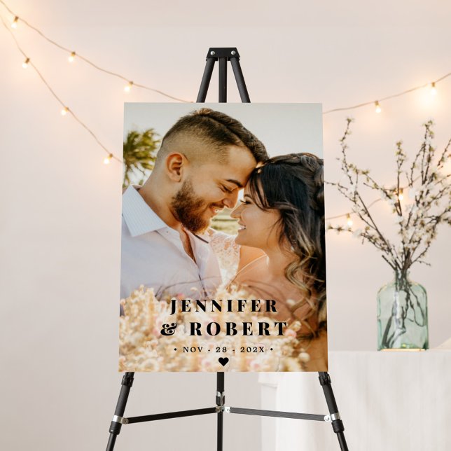 Modern minimalistisk foto Bröllop Poster (Modern minimalist Photo Wedding Poster
)