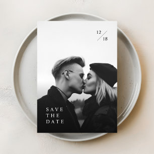 Modern minimalistisk foto Bröllop spara datum Inbjudningar
