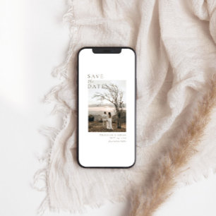 Modern minimalistisk foto Bröllop Spara Datumet