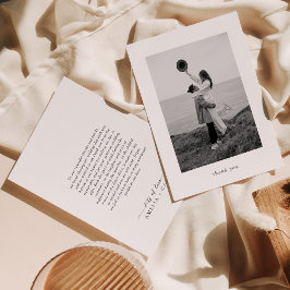 Modern minimalistisk foto Bröllop Tack Kort
