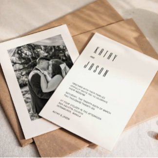 Modern Minimalistisk Foto Bröllopsinbjudan Inbjudningar