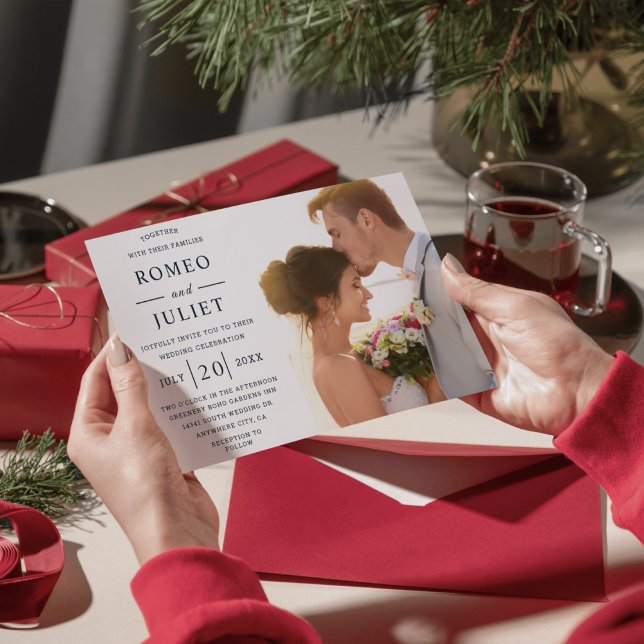 Modern Minimalistisk Foto Bröllopskapell Anpassad Inbjudningar (Skapare uppladdad)