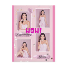 Modern minimalistisk Foto Dam Födelsedags Postkort