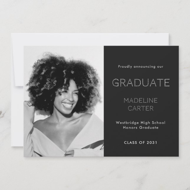 Modern Minimalistisk Foto Examen Meddelande (Framsida)