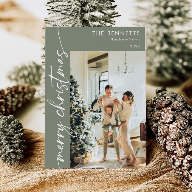 Modern minimalistisk foto-God jul Julkort (Skapare uppladdad)