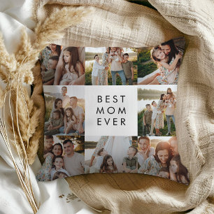 Modern minimalistisk foto med bästa Mamma-foto-fyl Kudde