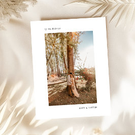 Modern minimalistisk foto Nygifta Elopement Meddelande Vykort