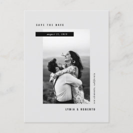 Modern Minimalistisk Foto Spara Datum Postkort Meddelande Vykort