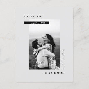 Modern Minimalistisk Foto Spara Datum Postkort Meddelande Vykort