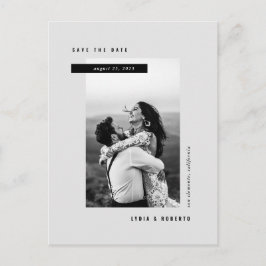 Modern Minimalistisk Foto Spara Datum Postkort Meddelande Vykort