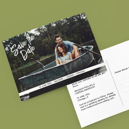 Modern Minimalistisk Foto Spara Datum Postkort Vykort