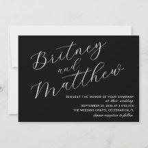 Modern minimalistisk foto svart script bröllop