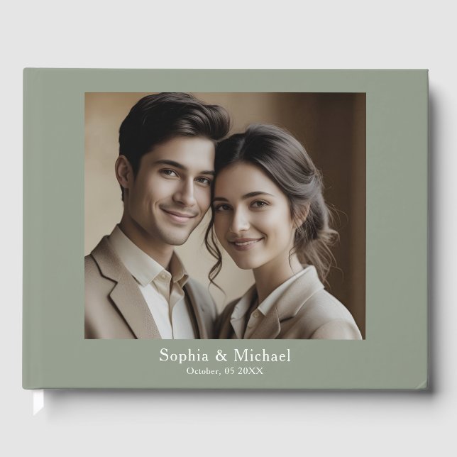 Modern Minimalistisk Fotobok för Bröllopsgäster Ma Gästböcker (Framsida)