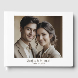 Modern Minimalistisk Fotobok för Bröllopsgäster Ma Gästböcker