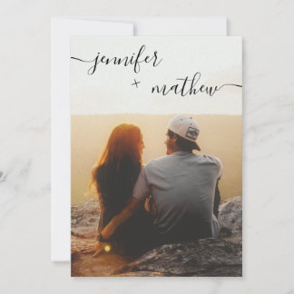Modern minimalistisk fotobröllopsinbjudan inbjudningar