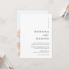 Modern Minimalistisk Fotobryllop Inbjudningar