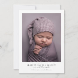 Modern Minimalistisk Fotofödsel Meddelande