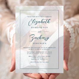 Modern minimalistisk fotogallskript Bröllop Inbjudningar