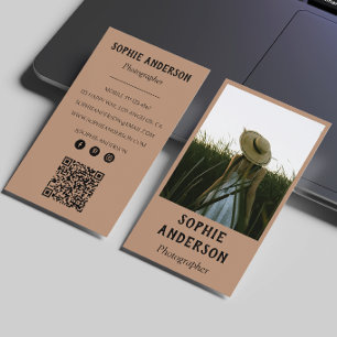 Modern minimalistisk fotograf Foto med QR-kod Visitkort