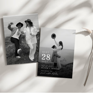 Modern & minimalistisk fotografering Spara datum-k Inbjudningar