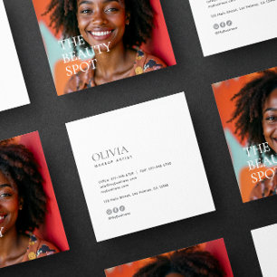 Modern Minimalistisk Fotografi & Sminkartist för s Fyrkantigt Visitkort
