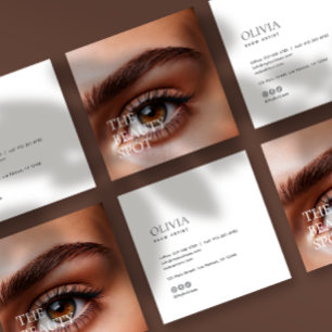 Modern Minimalistisk Fotografi & Sociala Brow Arti Fyrkantigt Visitkort