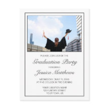 Modern minimalistisk fotoinbjudan till Studenten