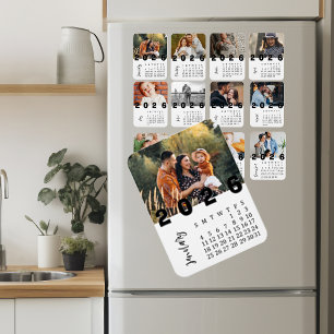 Modern minimalistisk fotokalender från januari 202 magnet
